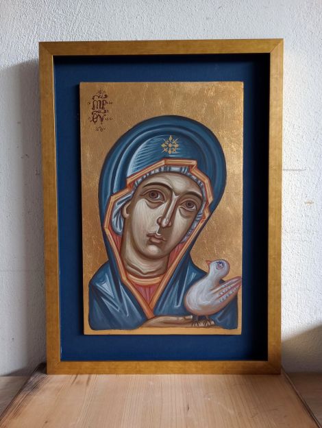 Blue Madonna with Bird