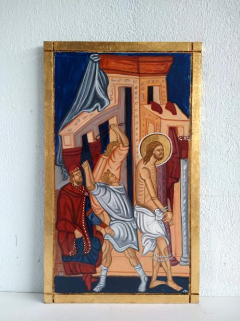 Flagellation of Christ on wood