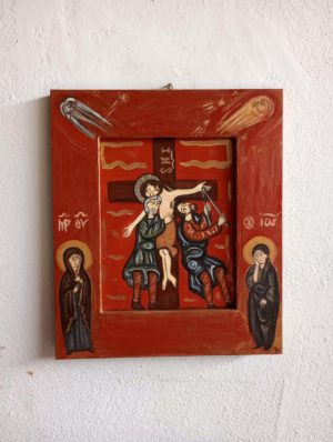 Deposition from the Cross Red Icon