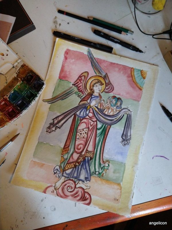 Custom Saint watercolor
